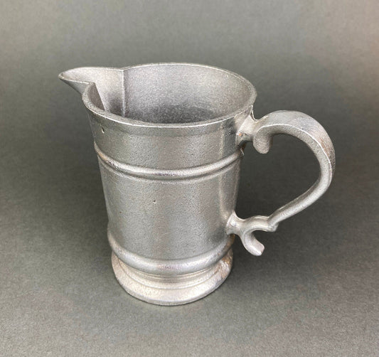 Small Vintage Pewter Pitcher, Rustic Home Decor