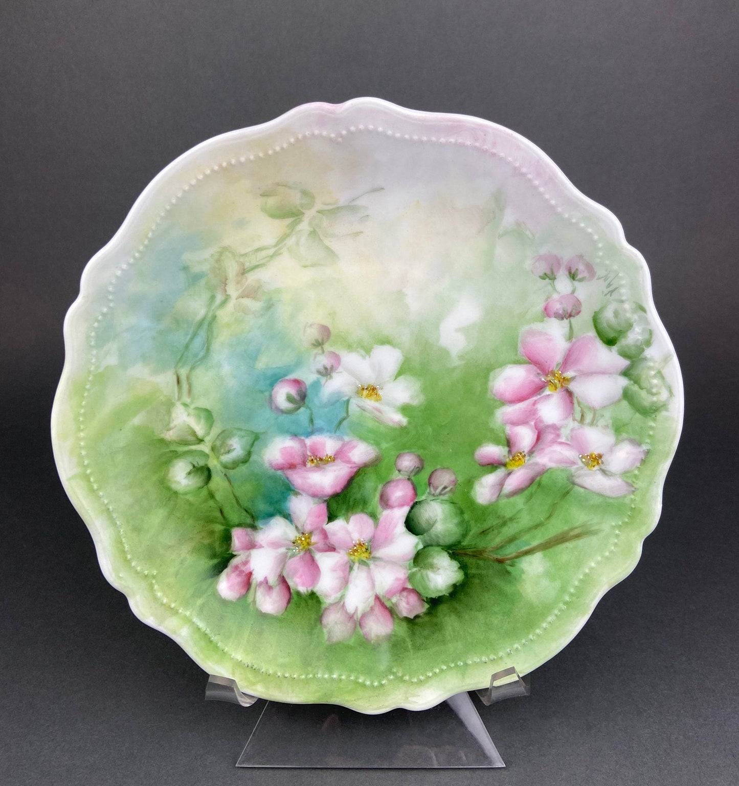 Antique Decorative Plate by Imperial Vienna. Hand Painted Collectable Serving Platter. M.Z. Austria. 1900-1909.