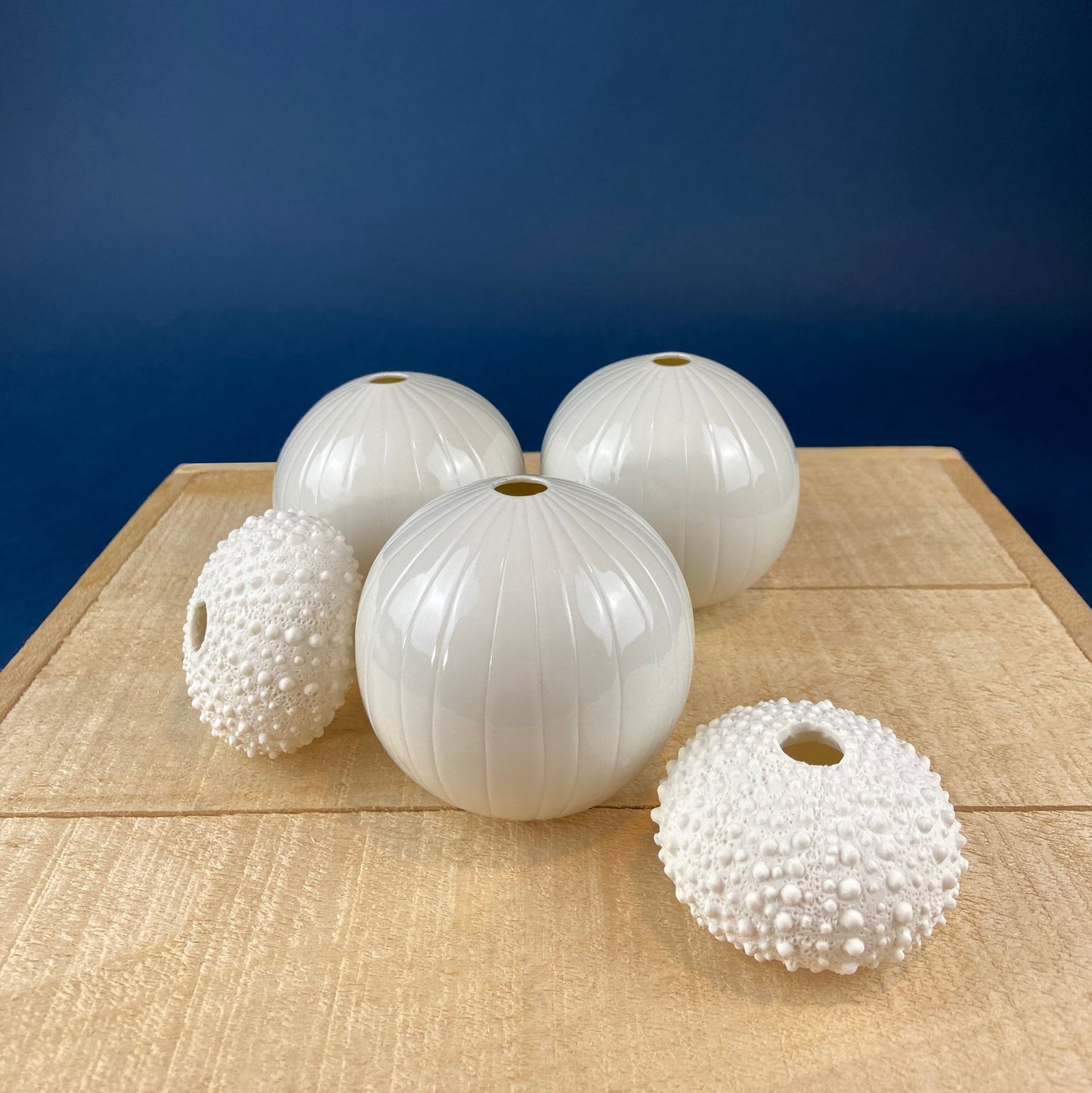 Milk Glass Sea-Urchins Creamer and Sugar. Nautical Themed White Serving Dishes/Accessories. Set of Two. Vacation, Tropical, 2nd Home.