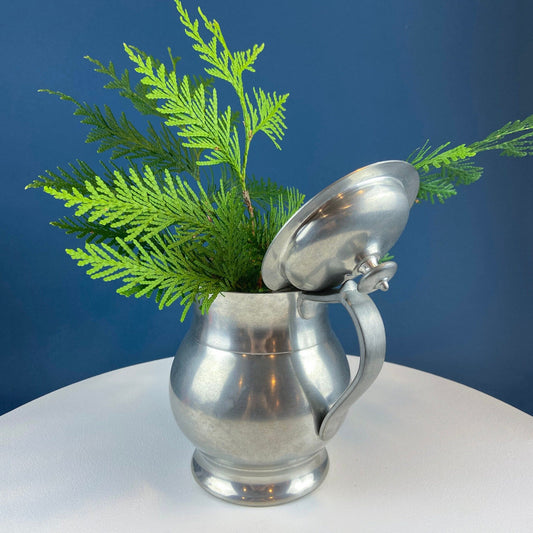 Vintage Milton Mountain Joy Pewter Pitcher Vase, 64oz Rustic Decor