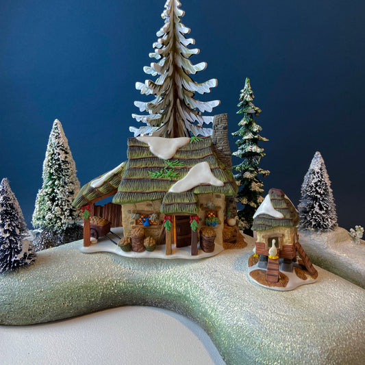 Dickens' Village Series. McShane Cottage and Matching Bird/Goose Coop. Illuminated Christmas Village House by Department 56. Holiday Decor.