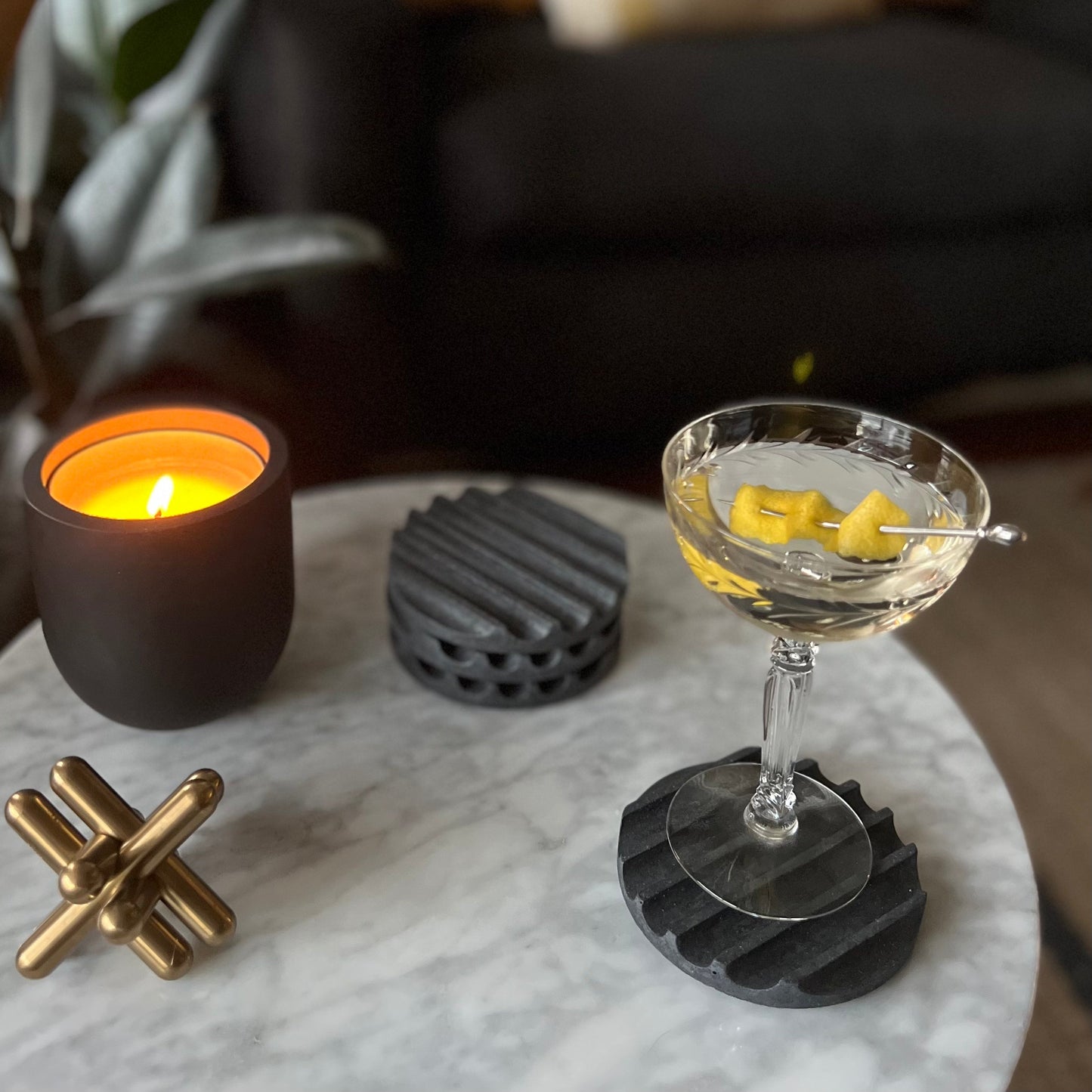 Coaster Set | Black Terrazzo