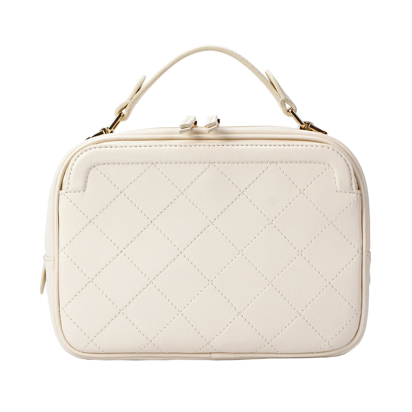 White Quilted Leather Camera Bag for Women – Stylish Crossbody Purse