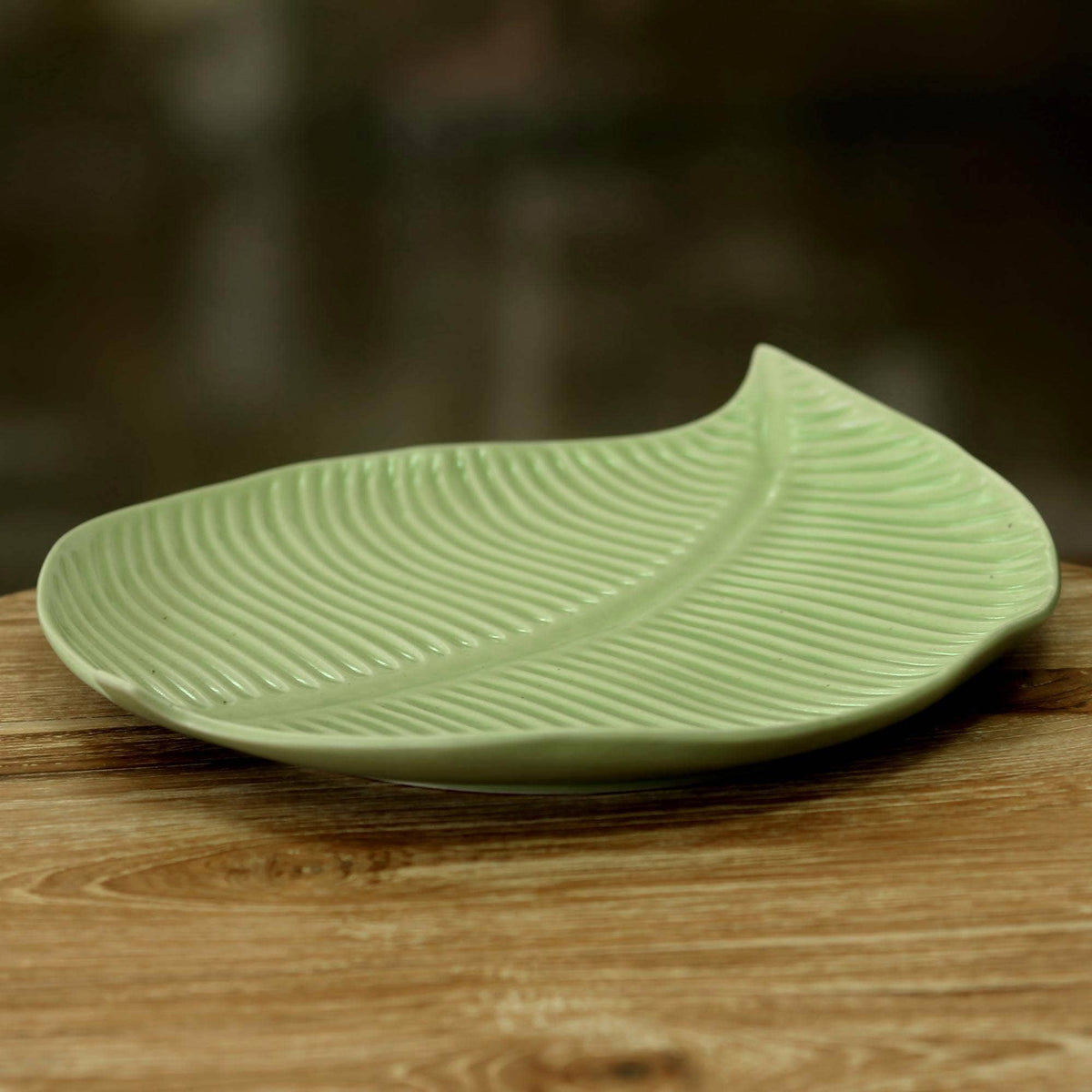 The Palm House Banana Leaf Plate — Celadon Green Ceramic