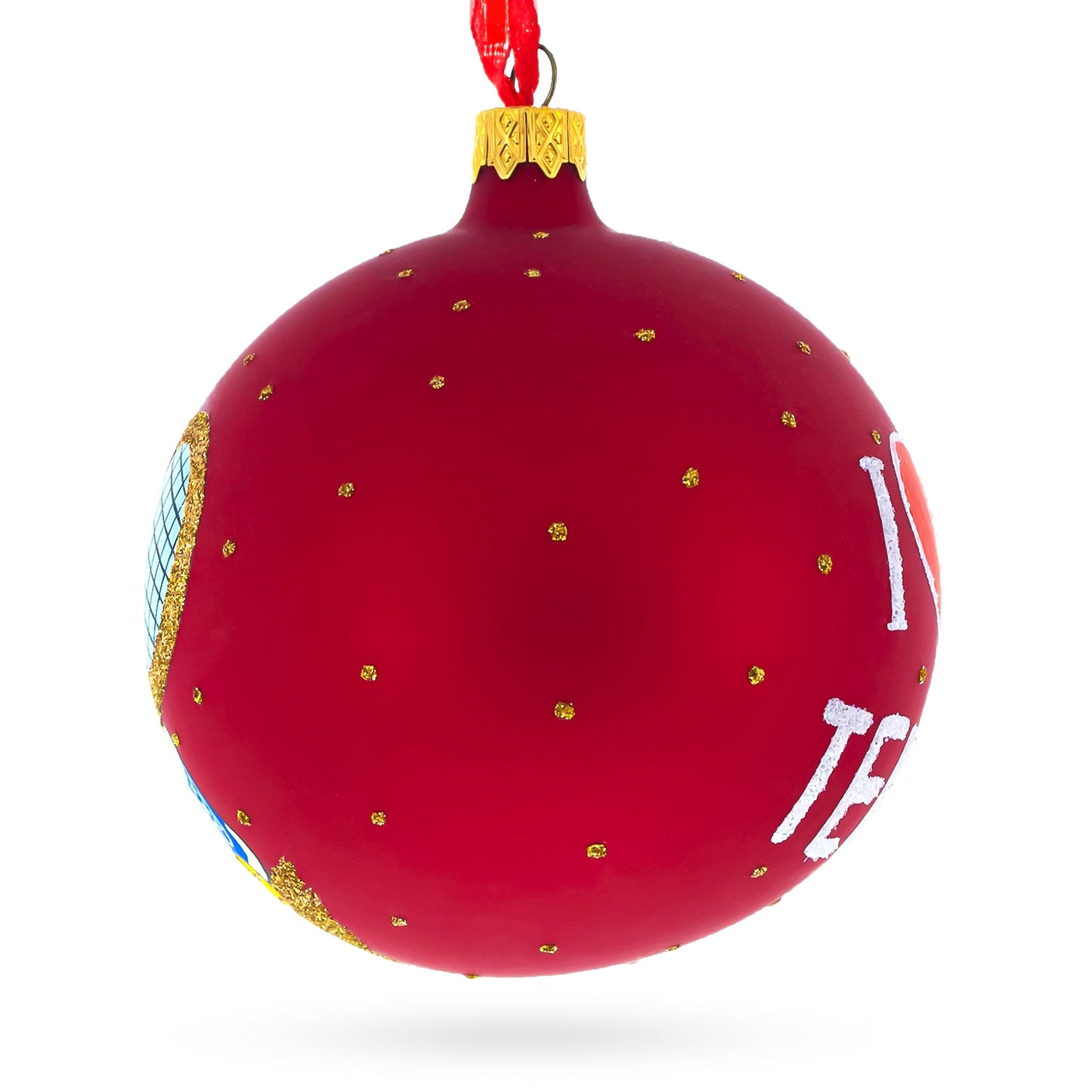 Tennis Glass Ball Christmas Ornament 4 Inches