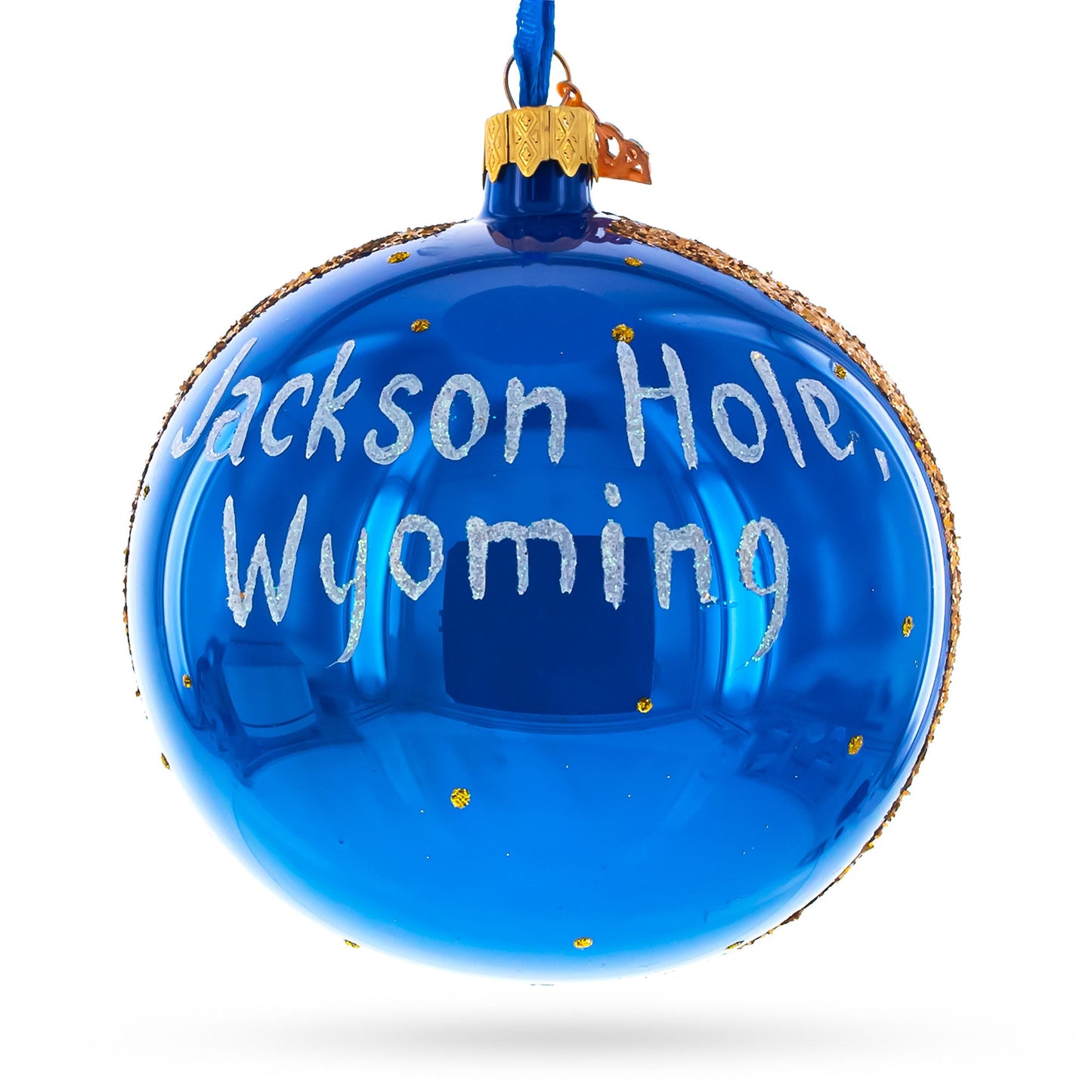 Jackson Hole Ski Resort, Wyoming, USA Glass Ball Christmas Ornament 4 Inches