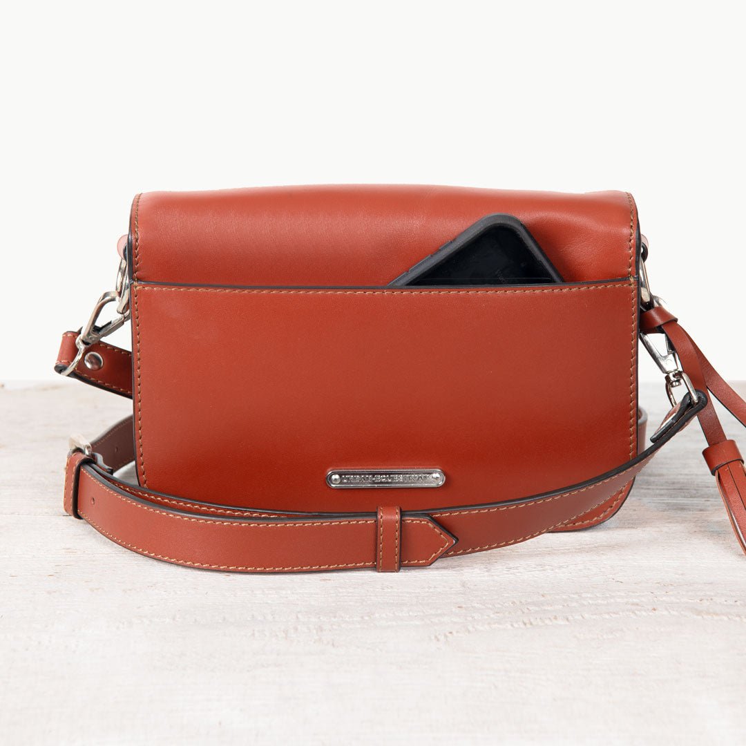 Lana - Horse Bit Crossbody Luxury Leather Bag in Cognac