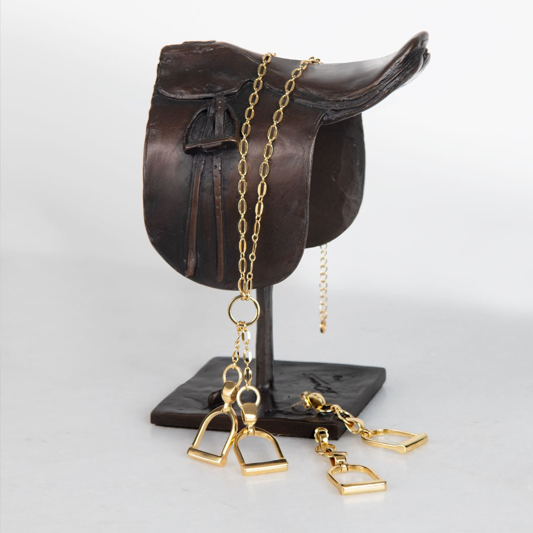 Langley - Equestrian Riding Stirrup Earring in Gold