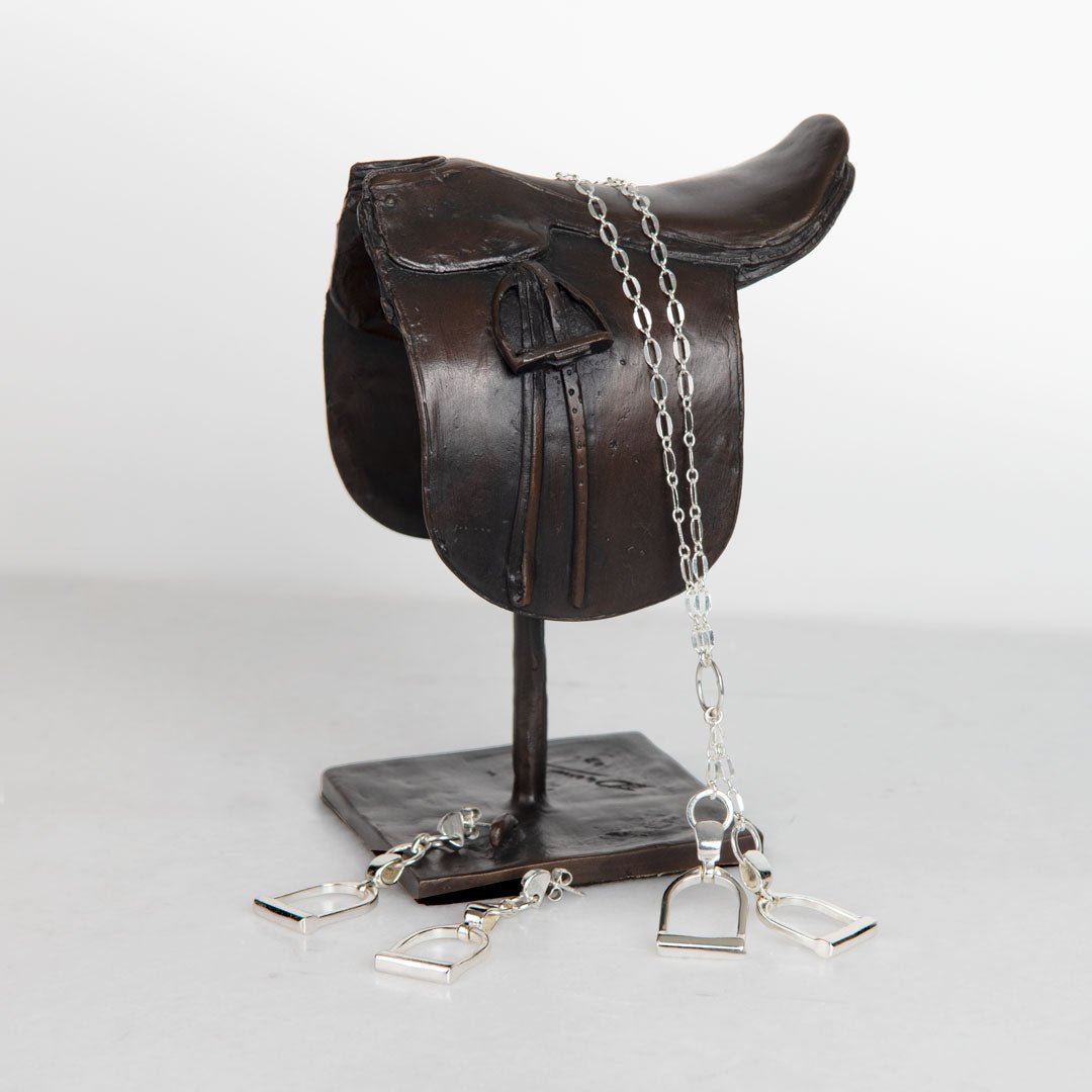 Langley - Equestrian Riding Stirrup Earring in Silver