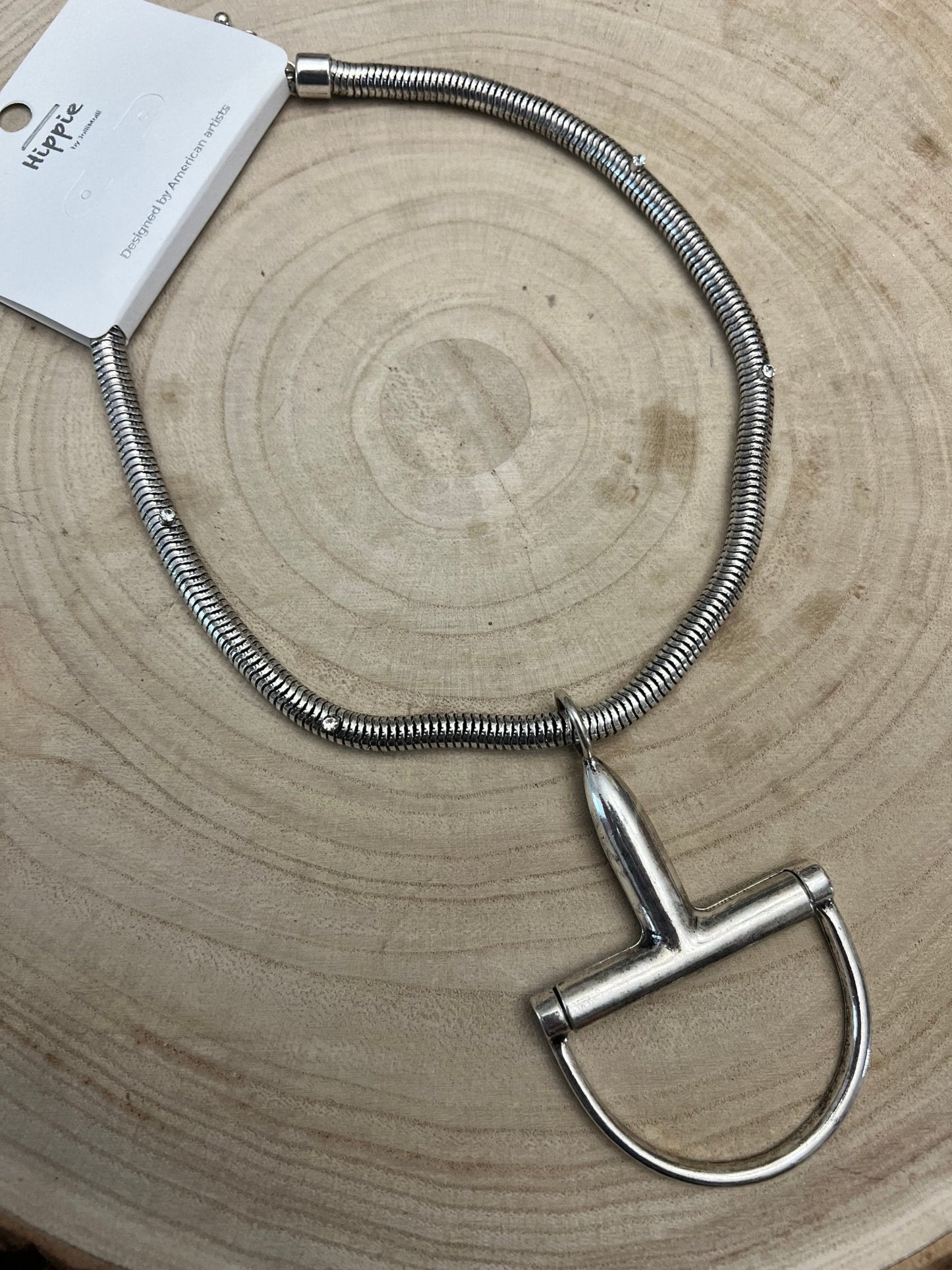 Silver Horse Bit Statement Necklace - Bold Western Equestrian Jewelry