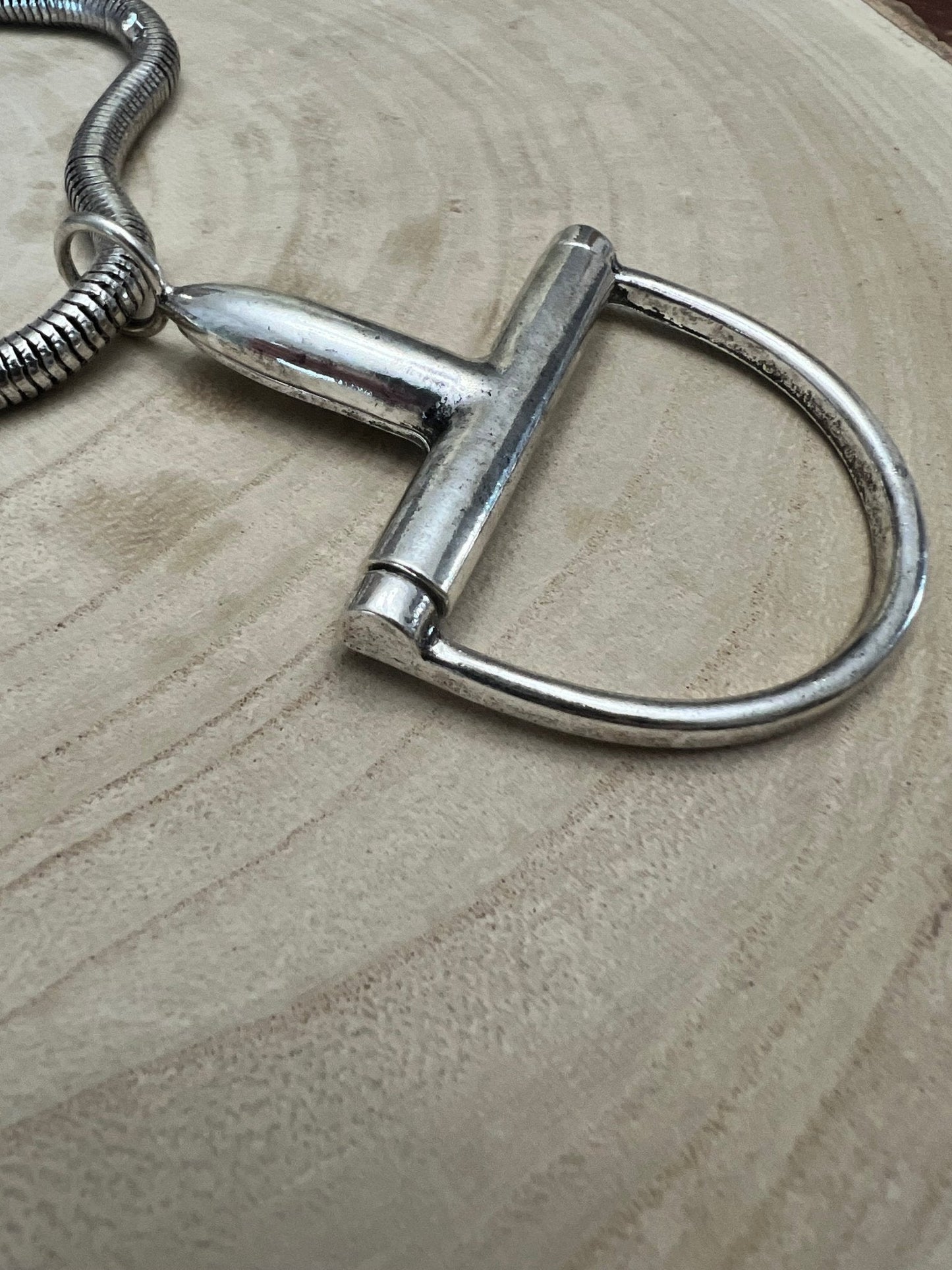 Silver Horse Bit Statement Necklace - Bold Western Equestrian Jewelry