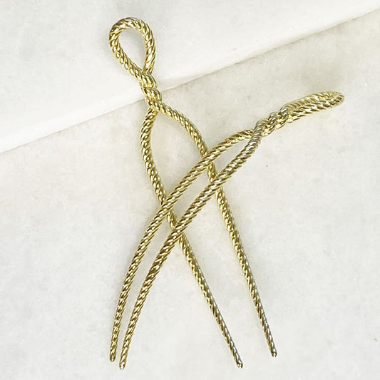Lariat - Rope Twist Petite Hair Pick in Gold