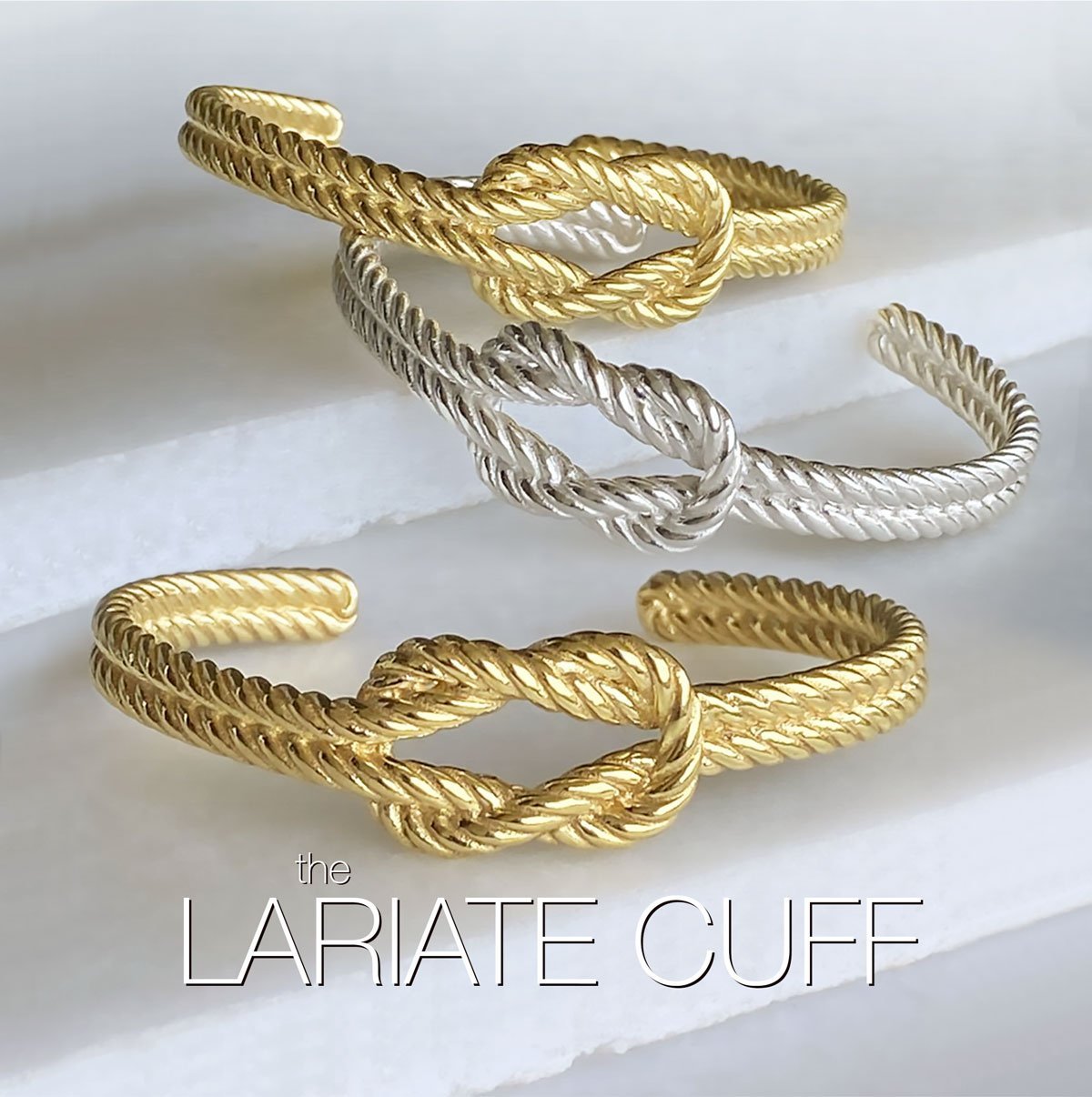 Lariat "Love Me Knot" - Twisted Rope Bracelet in Gold