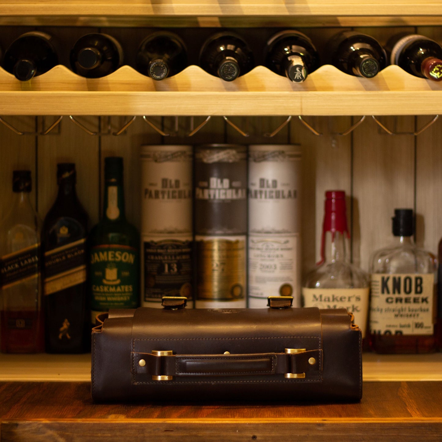 Leather Bottle Carrier | Luxury Whiskey Bag