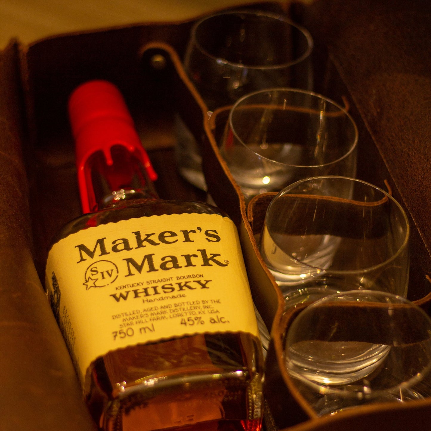 Leather Bottle Carrier | Luxury Whiskey Bag