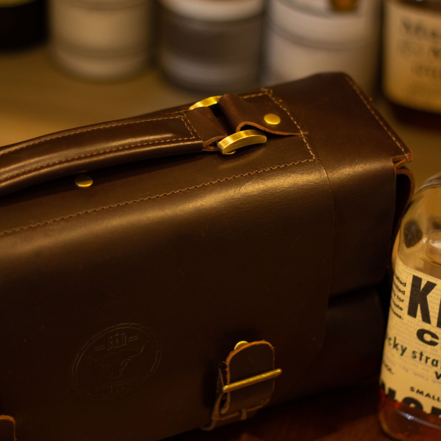 Leather Bottle Carrier | Luxury Whiskey Bag