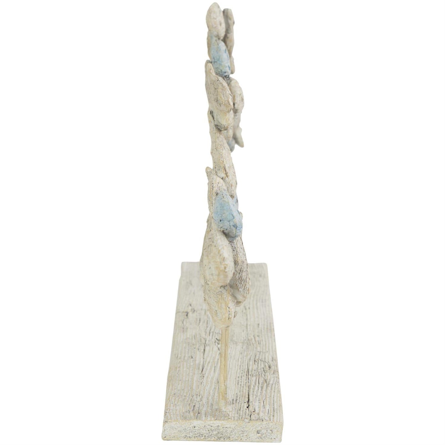 Light Blue Polystone Fish Textured Ombre Swimming Decorative Sculpture with Stand