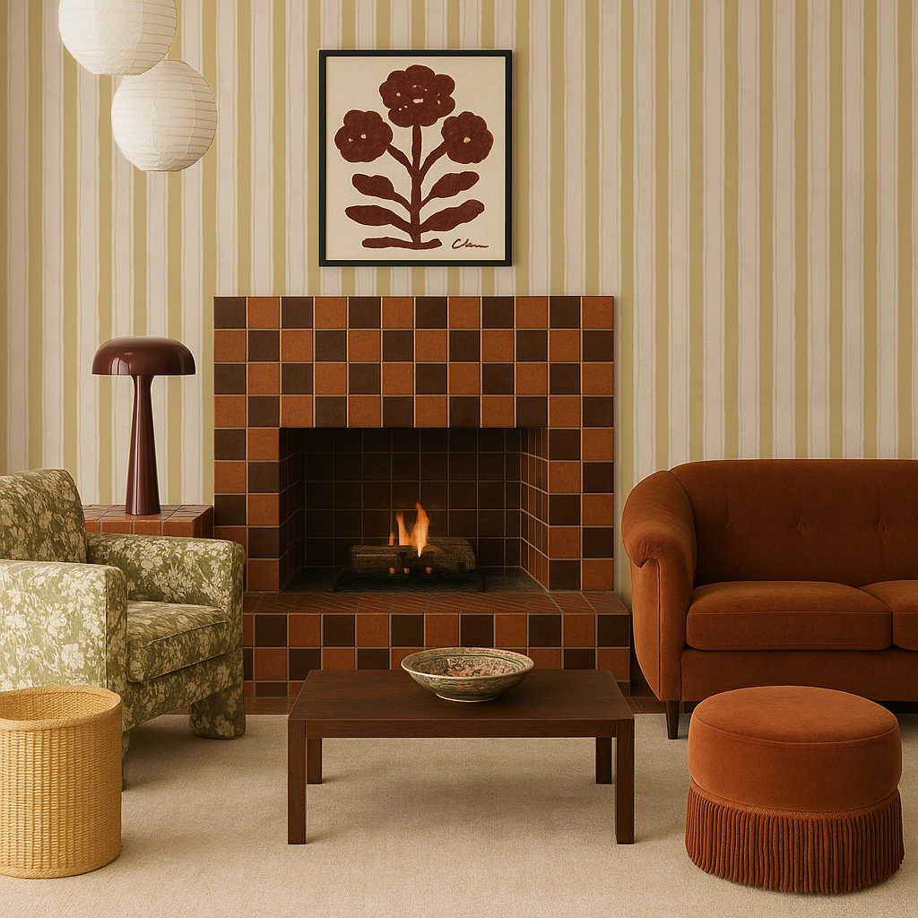 Riviera Stripe Wallpaper, off-white and butter yellow
