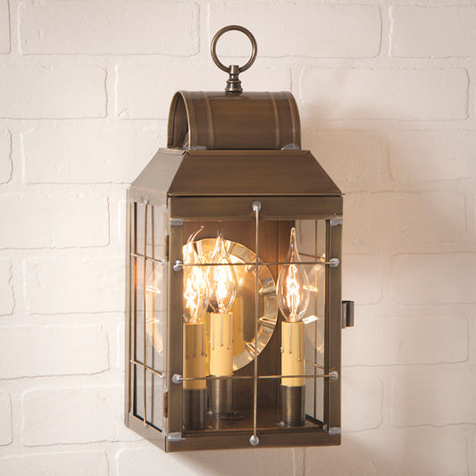 ** Martha's Wall Lantern in Weathered Brass