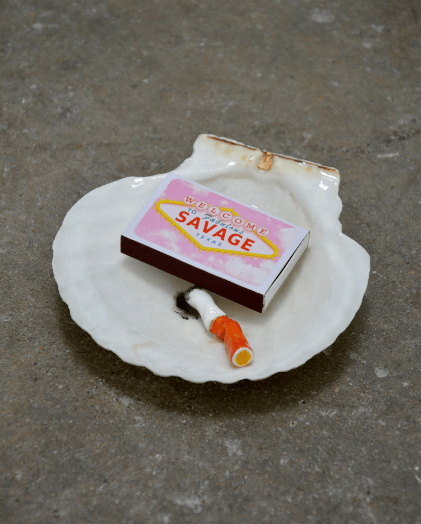 MATCH MADE IN SHELL ASHTRAY