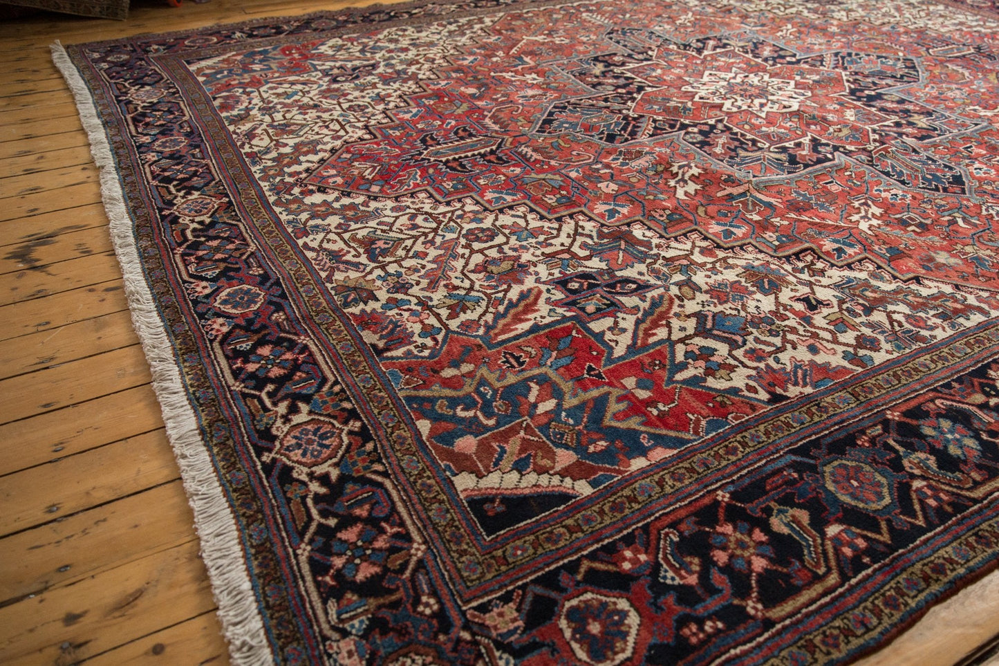 11.5x12.5 Vintage Heriz Square Carpet