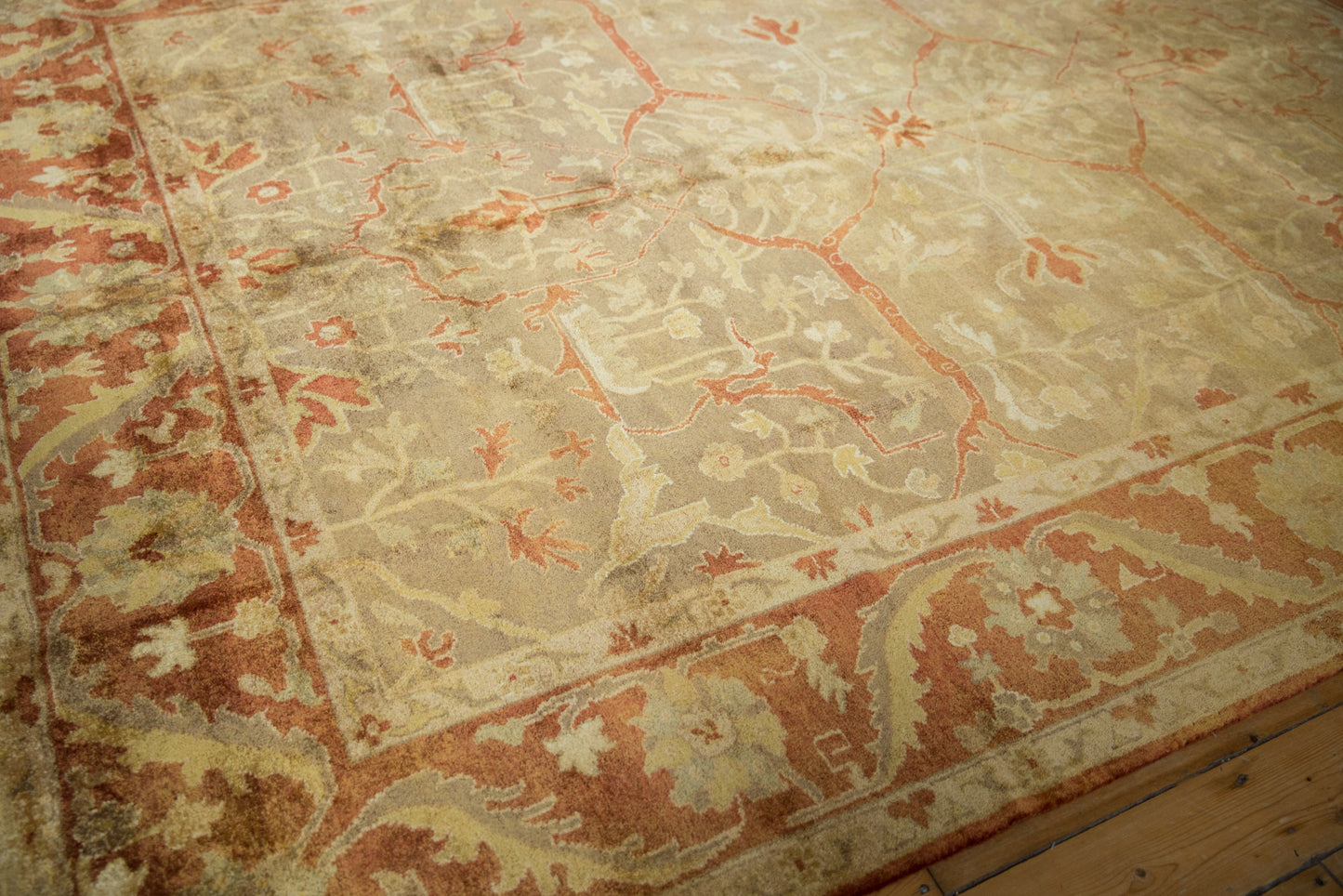 8.5x11.5 New Gold Wash Indian Oushak Design Carpet