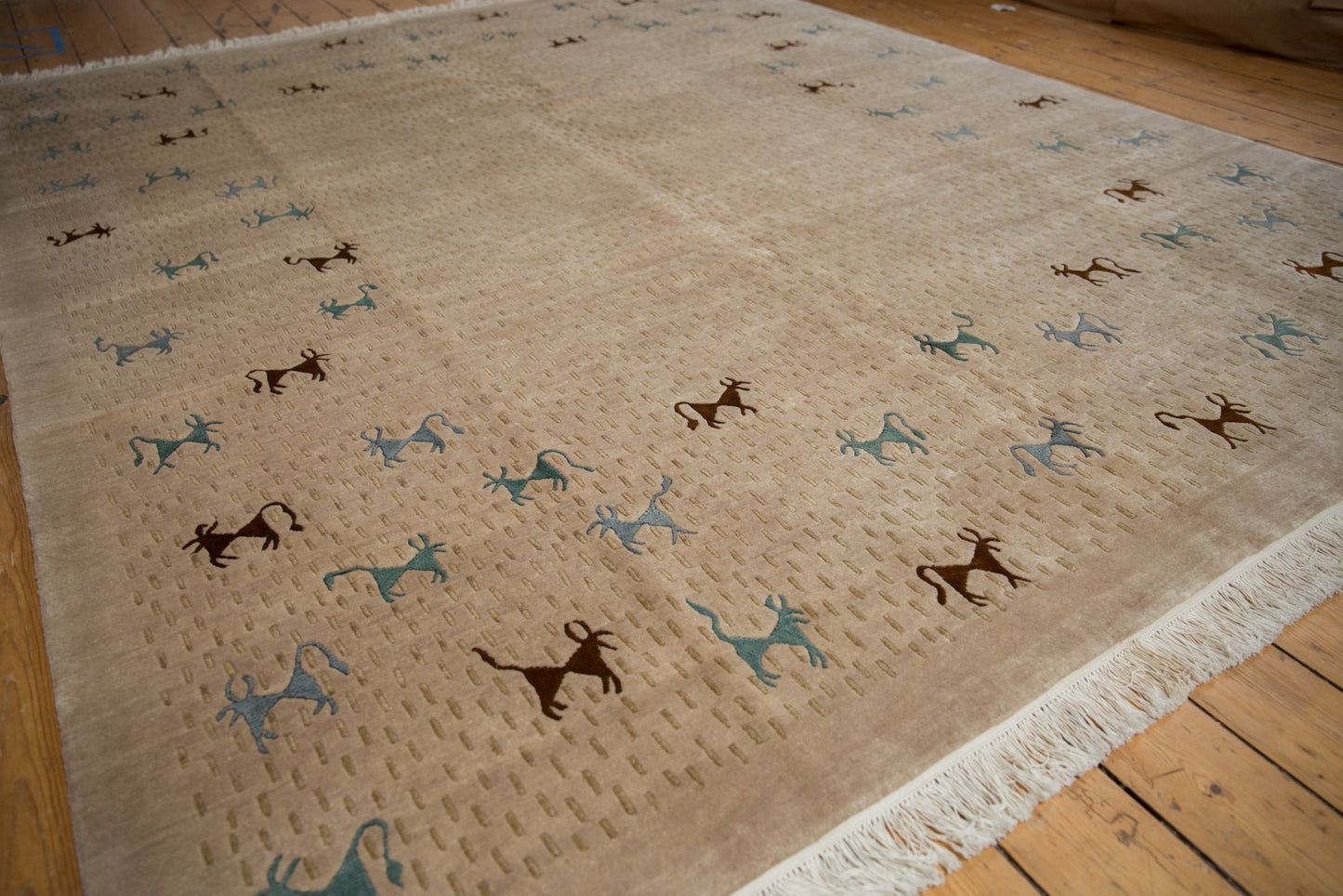 RESERVED 8x10 New Indian Folk Art Design Carpet