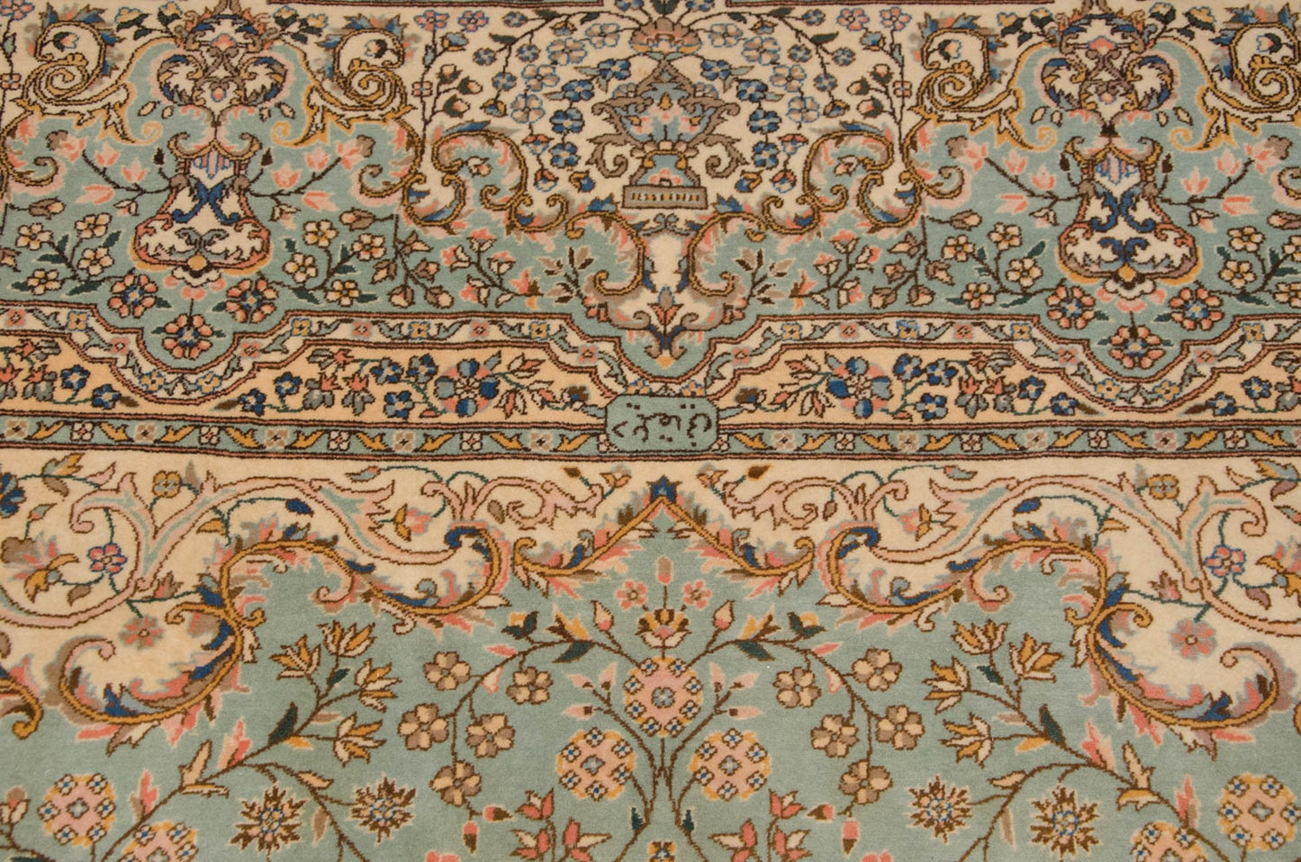 12x14 Vintage Fine Bulgarian Kerman Design Square Carpet