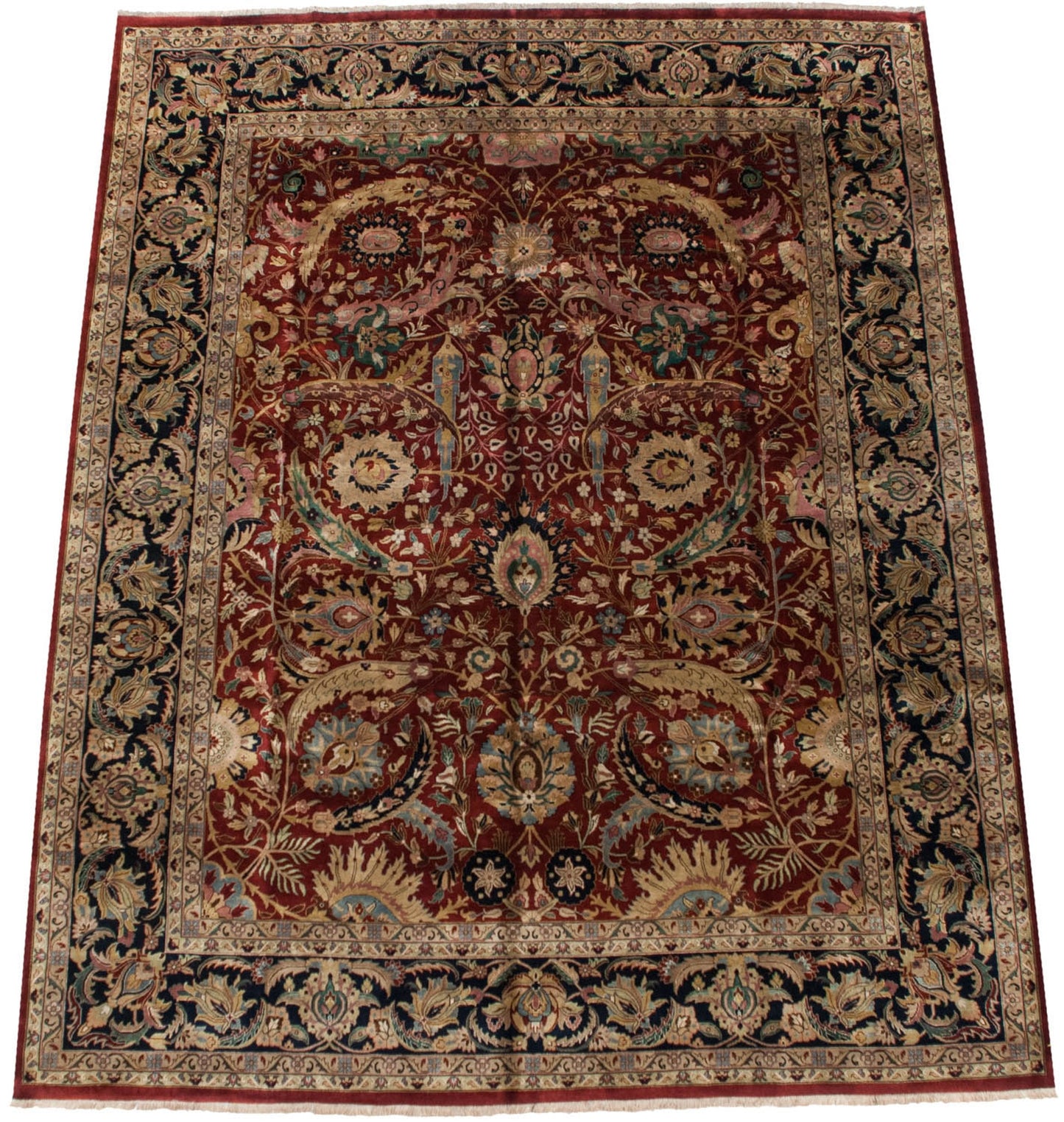 12x15 Vintage Indian Isfahan Design Carpet