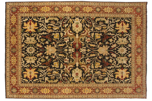 9.5x14.5 Fine Indian Serapi Design Carpet
