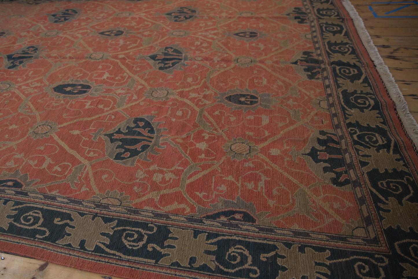 9x12 Vintage Tea Washed Indian Arts And Crafts Soumac Design Carpet