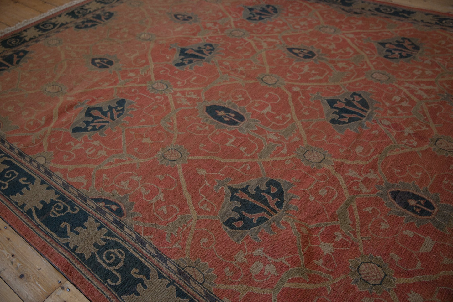 9x12 Vintage Tea Washed Indian Arts And Crafts Soumac Design Carpet