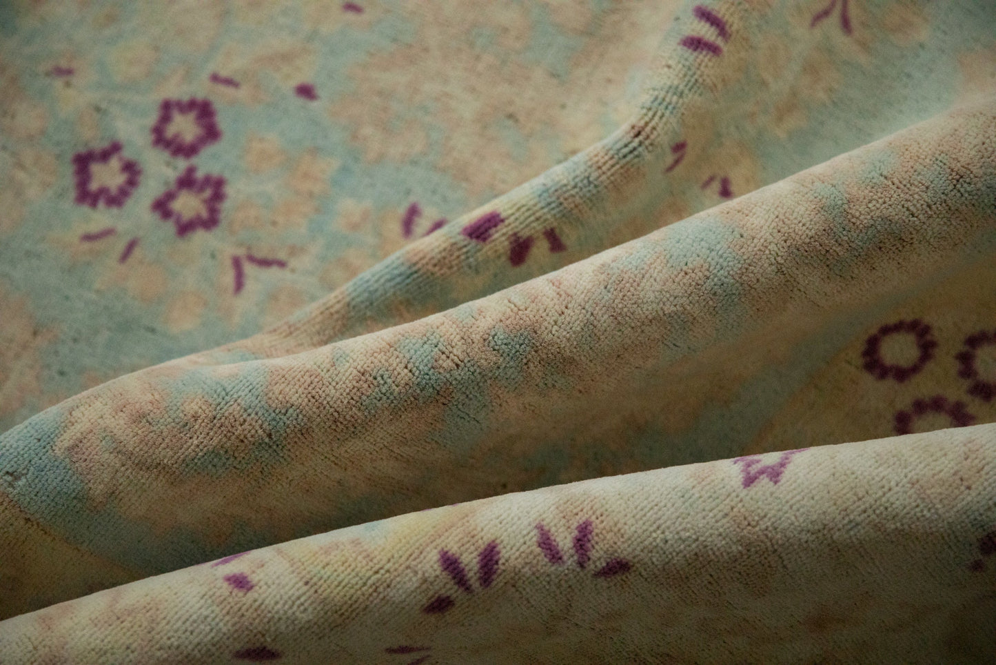 10x14 Vintage Distressed Bulgarian Kerman Design Carpet