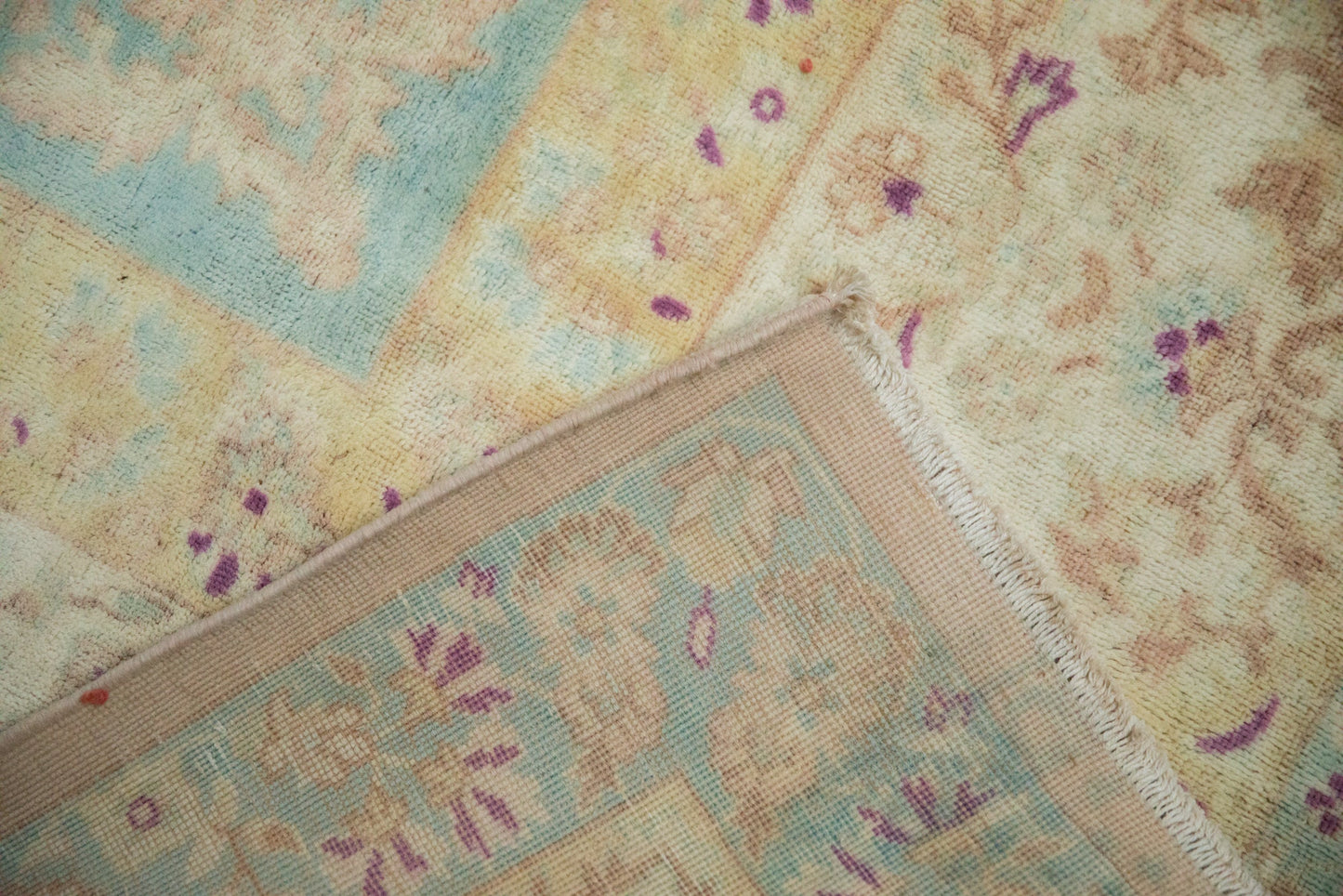 10x14 Vintage Distressed Bulgarian Kerman Design Carpet