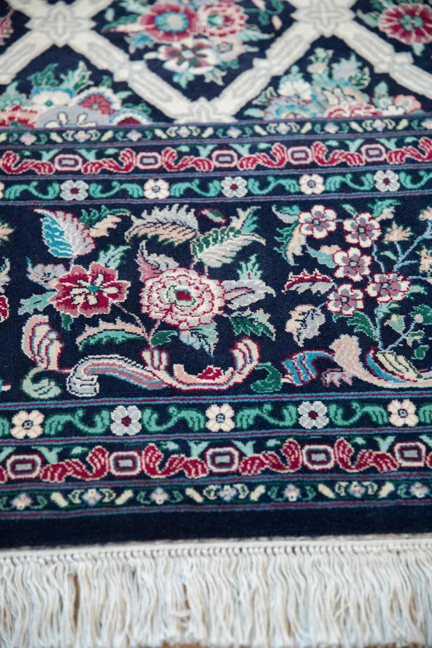 9x11.5 Vintage Pakistani Savonnerie Design Carpet