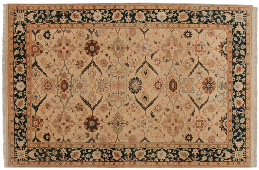 6x9.5 Vintage Indian Bijar Design Carpet