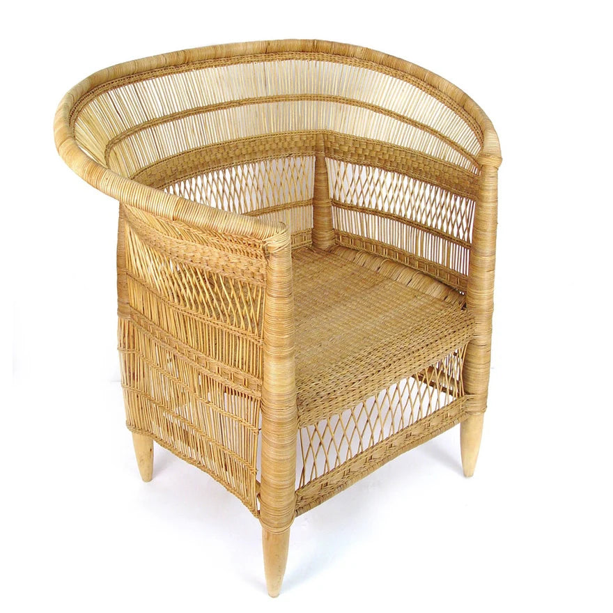 Wicker chair on a white background