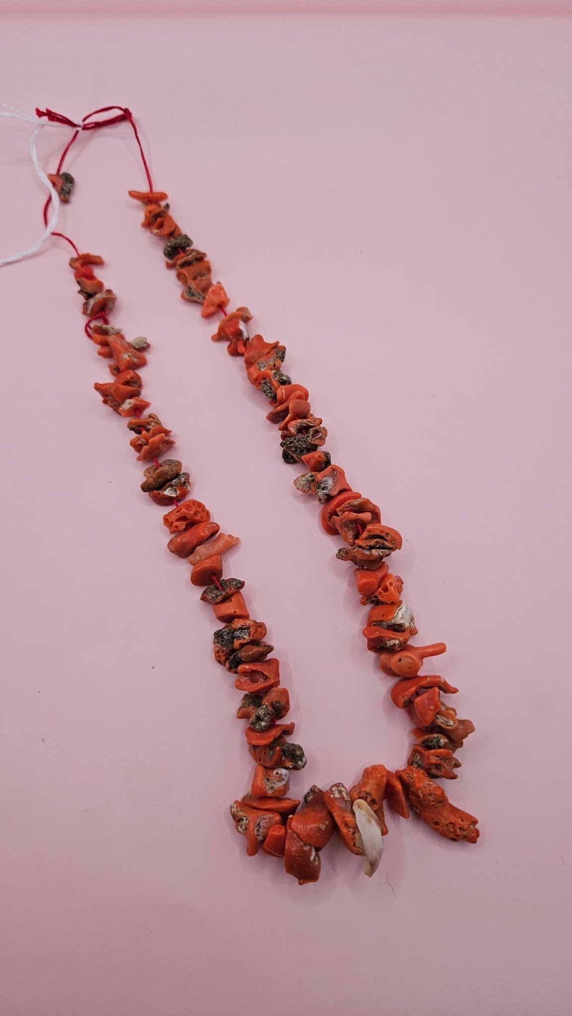 Mediterranean Red Coral Beads – 51g Natural Chunk Strand for Jewelry Making, 20"