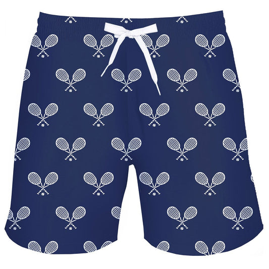 Men's Tennis Racket Navy Luxury Swim Shorts