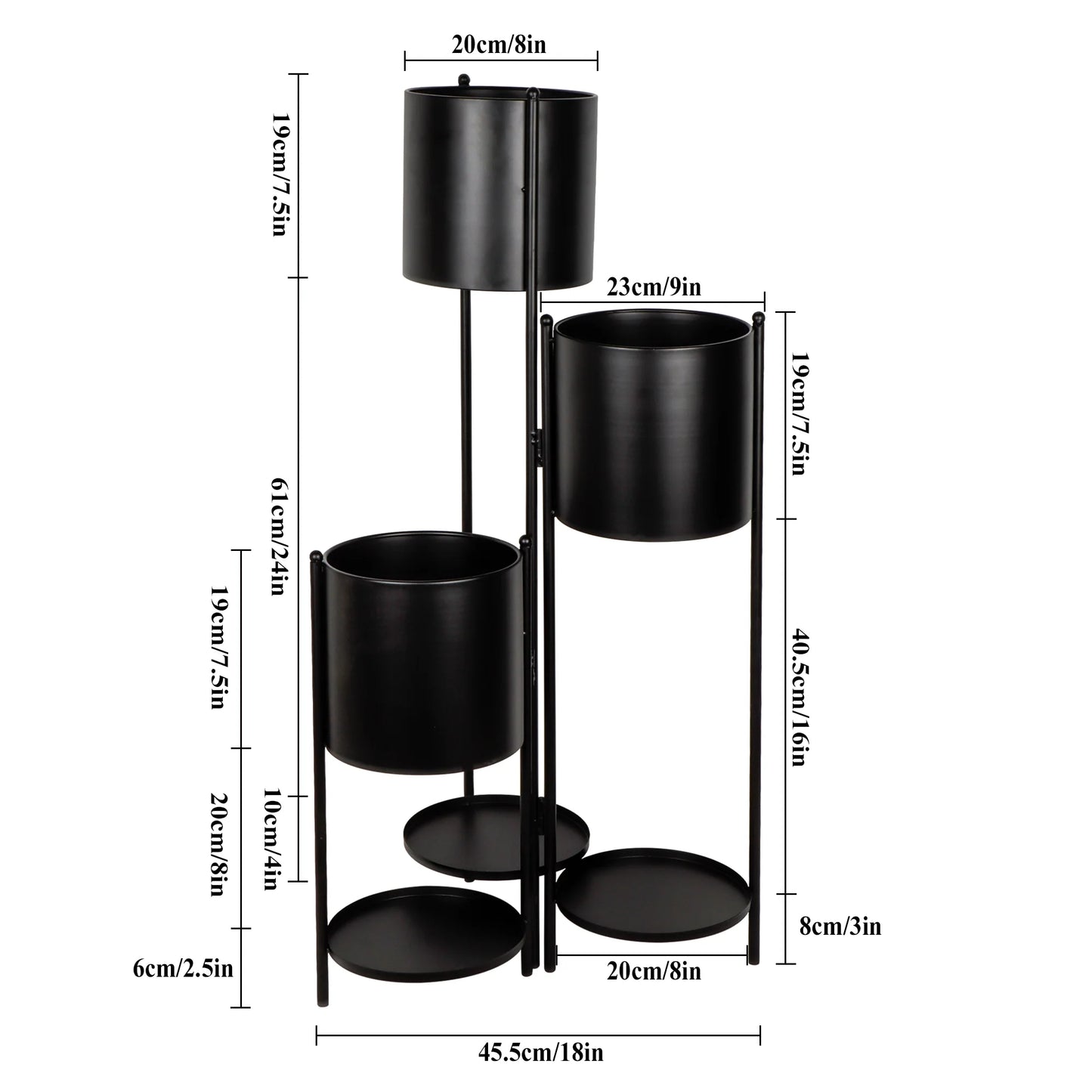 35.5'' High Metal Plant Stand 6 Tier 6 Potted Indoor Flower Pot Stand Holder
