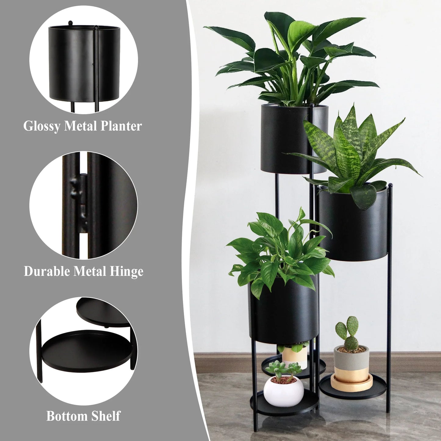 35.5'' High Metal Plant Stand 6 Tier 6 Potted Indoor Flower Pot Stand Holder