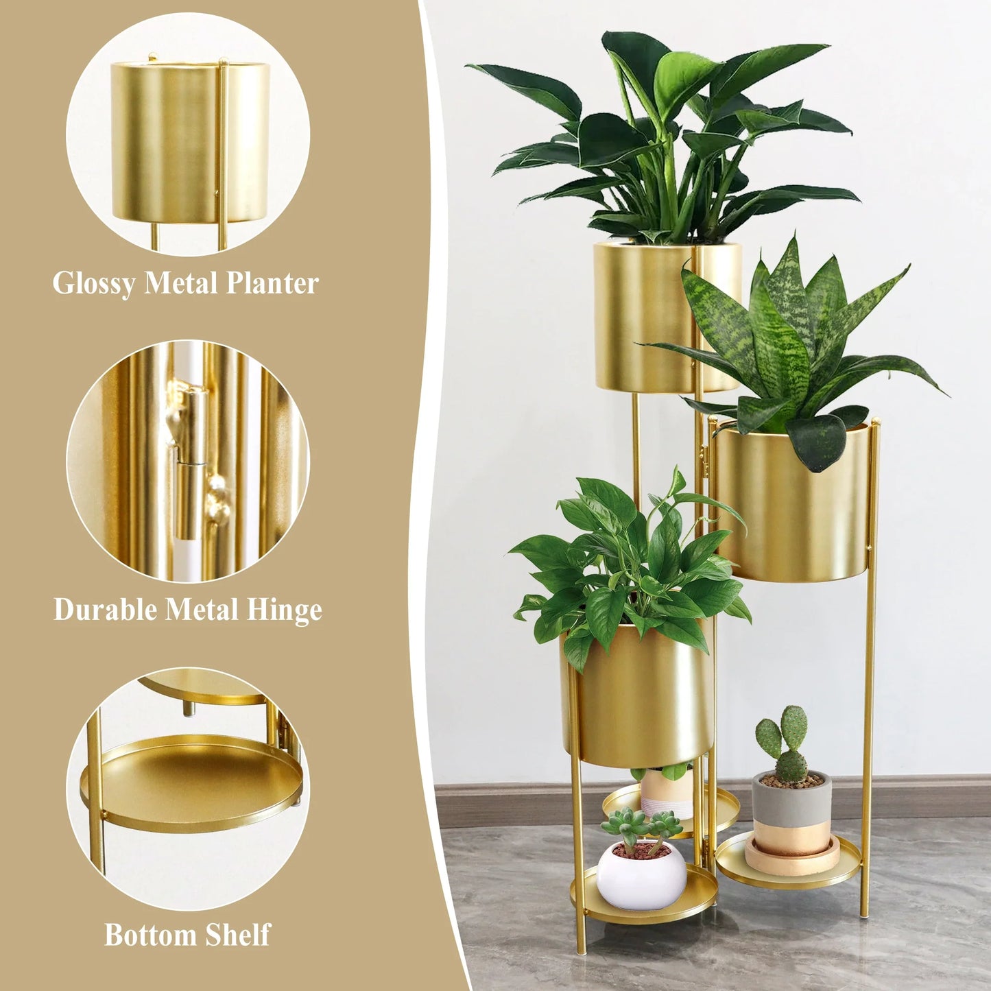 35.5'' High Metal Plant Stand 6 Tier 6 Potted Indoor Flower Pot Stand Holder