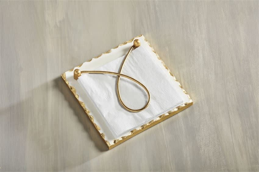 Mud Pie Gold Edge Napkin Holder