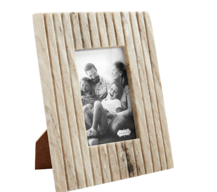 Mud Pie Small Stripe Tan Marble Frame
