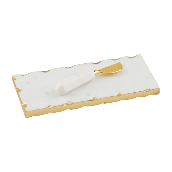 Mud Pie White Marble Everything Plate