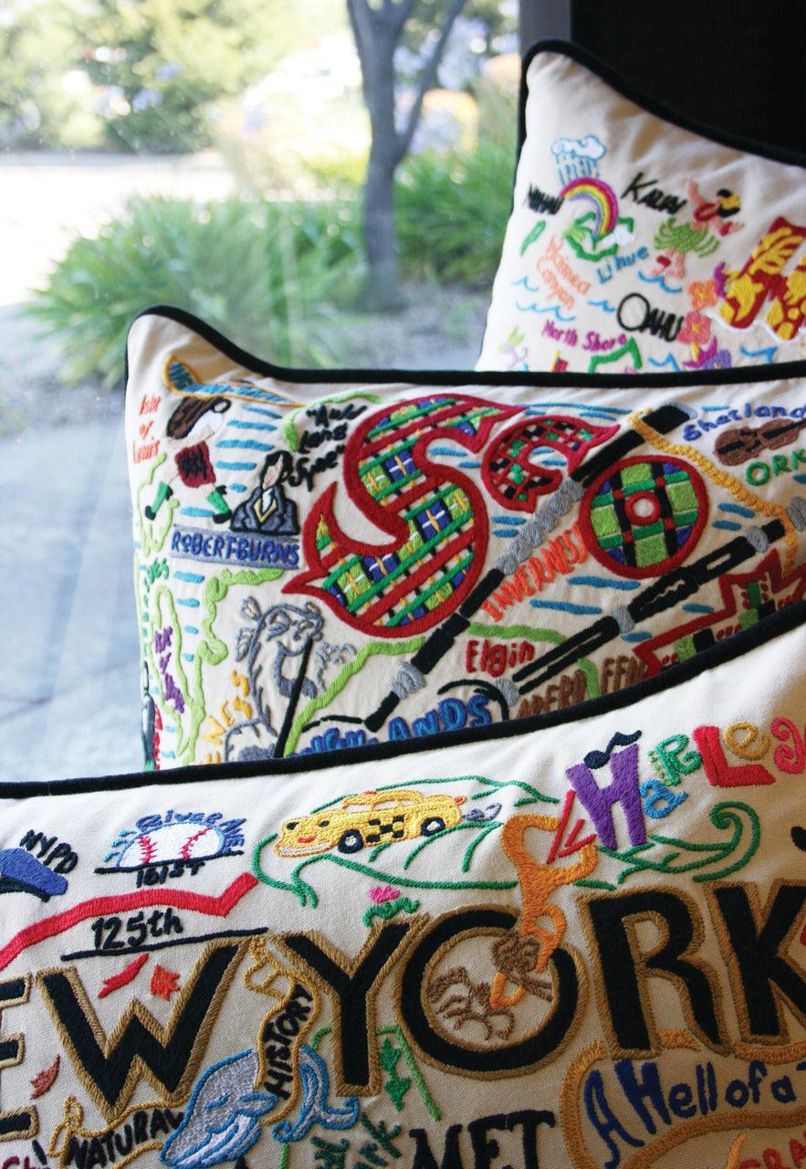 Napa Valley Hand-Embroidered Pillow