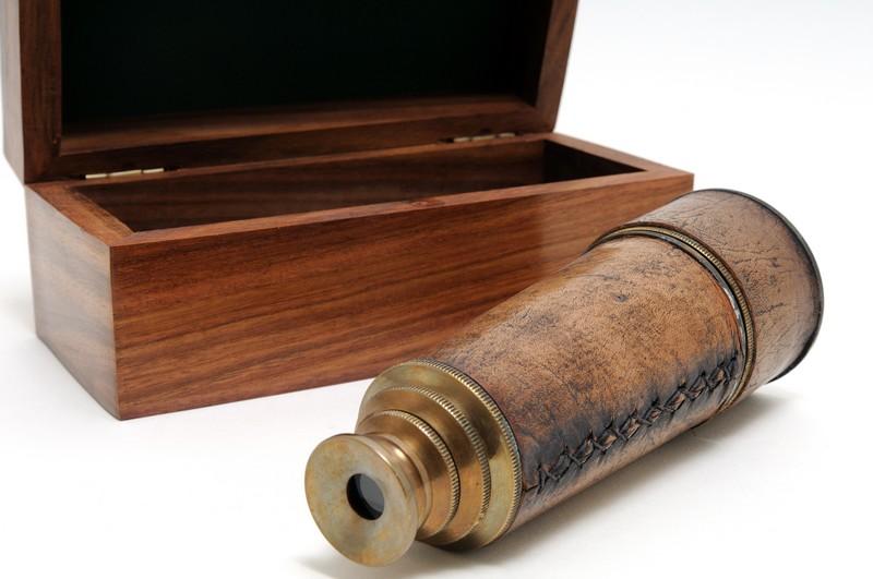 Harbormaster Brass Spyglass with Rosewood Display Box