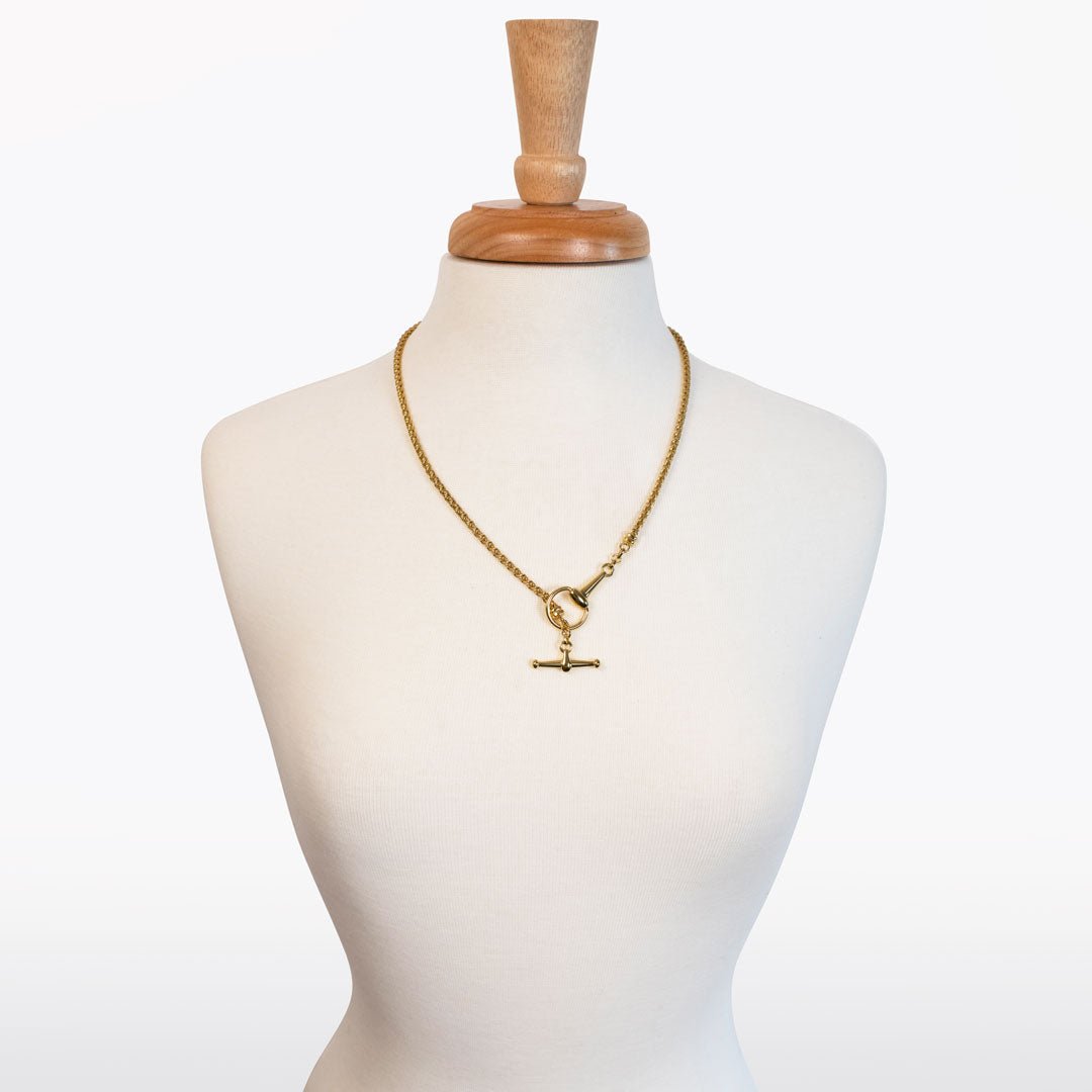 Odeza - Horse Bit Toggle Equestrian Necklace in Gold