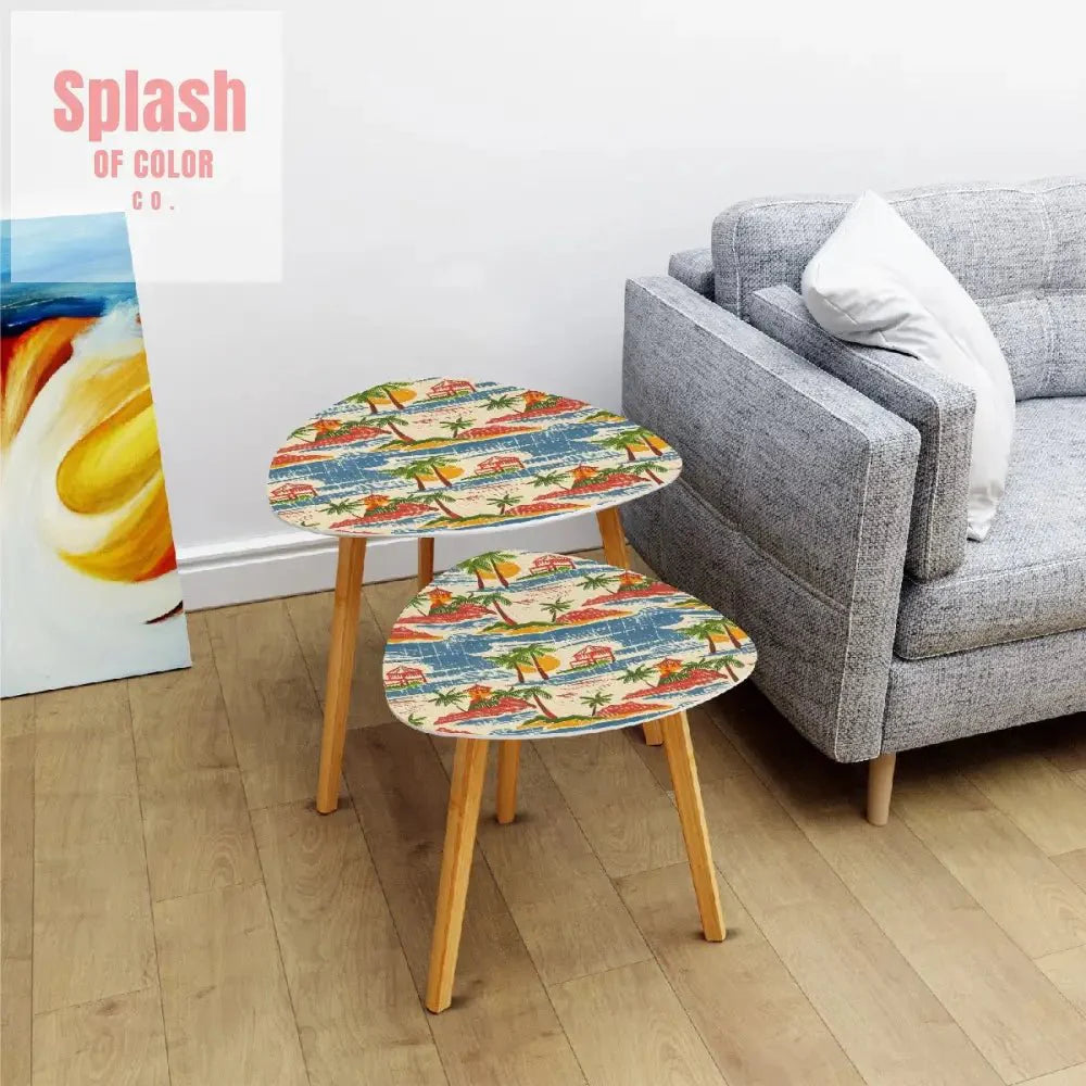 Old Florida Vintage Beach Tropical Heritage Collection Nesting Tables