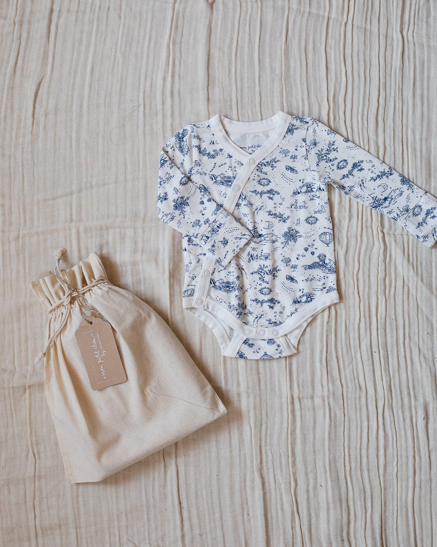 the jannie wrap bodysuit {storytime toile} (FRENCH WINK)